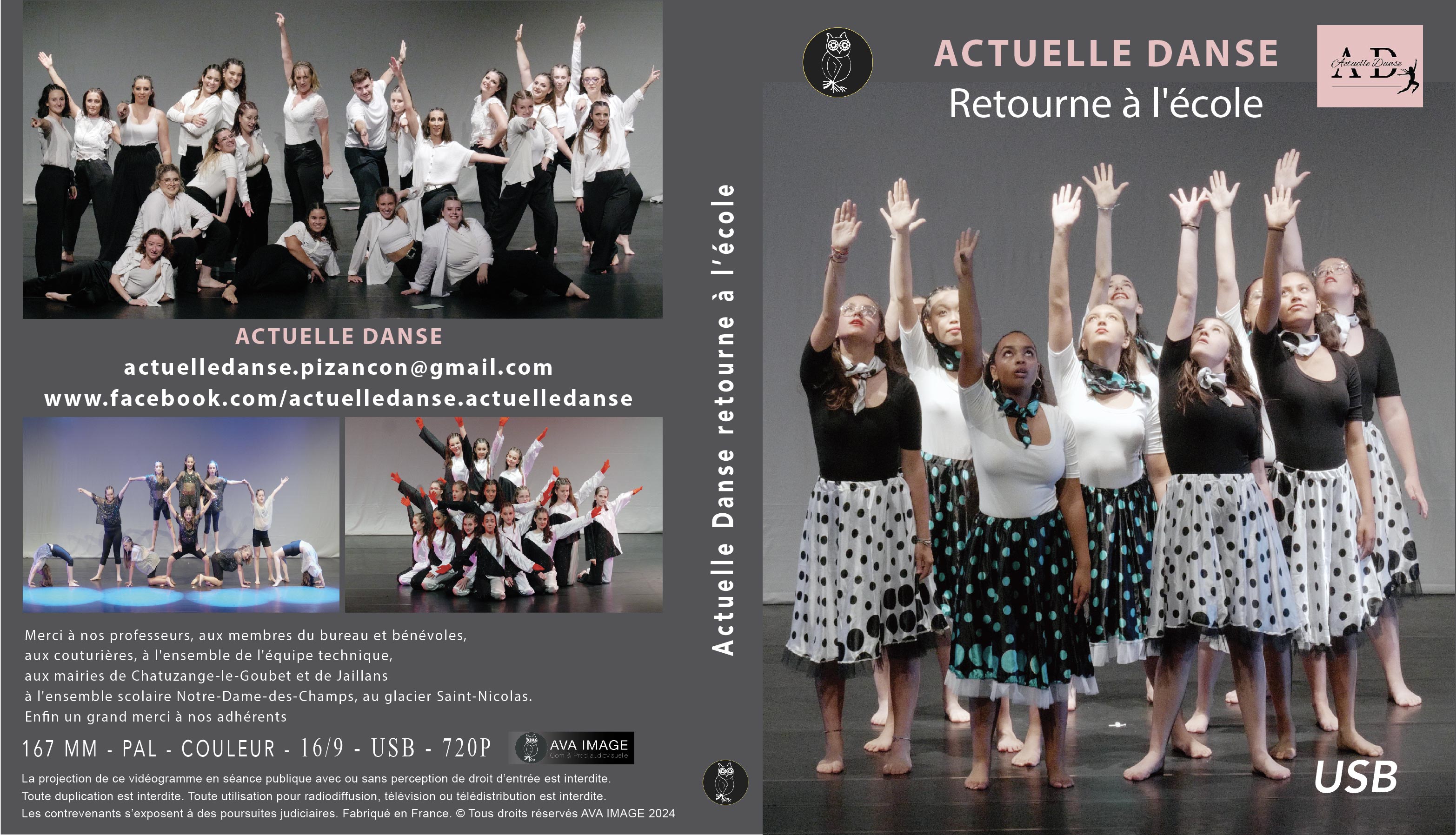Jaquette clé USB Actuelle Danse 2024 – captation du spectacle en haute définition